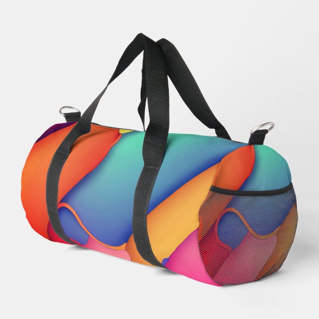 Modern Art Design Folds of Colour  Duffle Bag (Right Corner)
