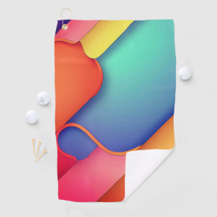 Modern Art Design Folds of Colour Golf Towel