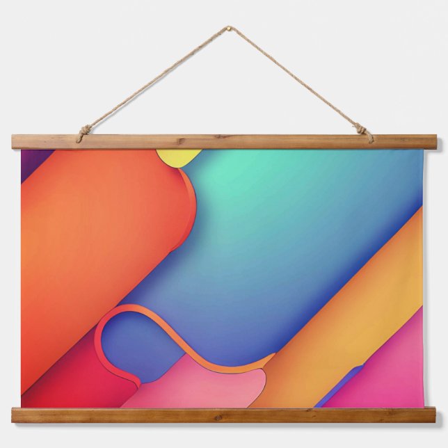 Modern Art Design Folds of Colour Hanging Tapestry (Front)