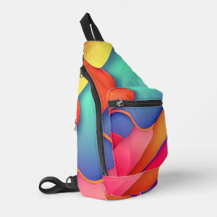 Modern Art Design Folds of Colour Sling Bag