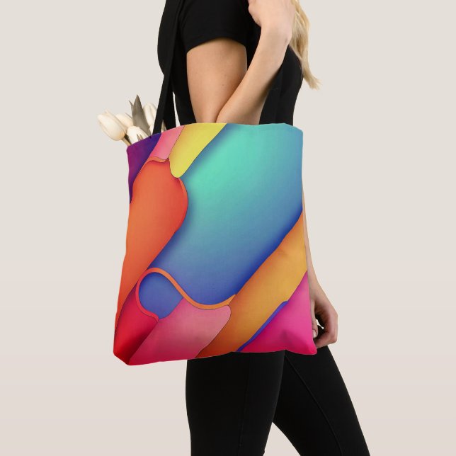 Modern Art Design Folds of Colour  Tote Bag (Close Up)