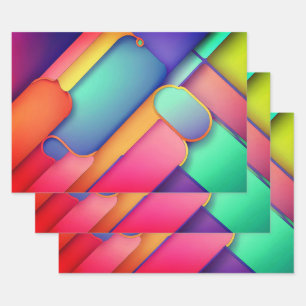Modern Art Design Folds of Colour Wrapping Paper Sheet