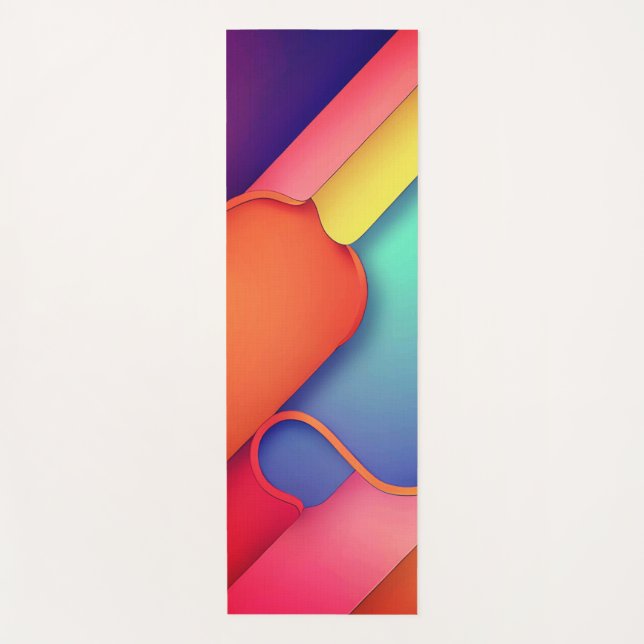 Modern Art Design Folds of Colour Yoga Mat (Front)