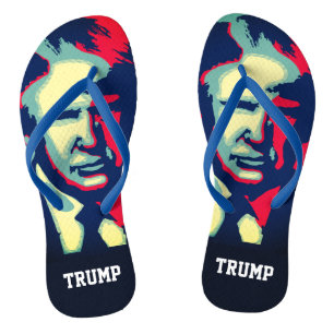 Modern Art Donald Trump Flip Flops