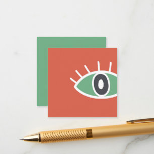 Modern art eye in red blue green design enclosure card