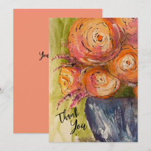 Modern Art Flat Thank You Card