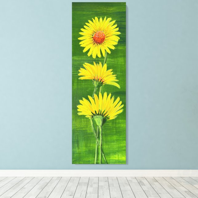 Modern Art flowers Canvas Print (Insitu(Wood Floor))