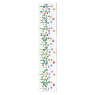 Modern art flowers short table runner