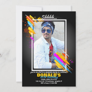 Modern Art Frame Photo Invitation