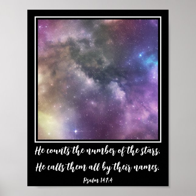 Modern Art Galaxy Sky Bible Verse  Poster (Front)