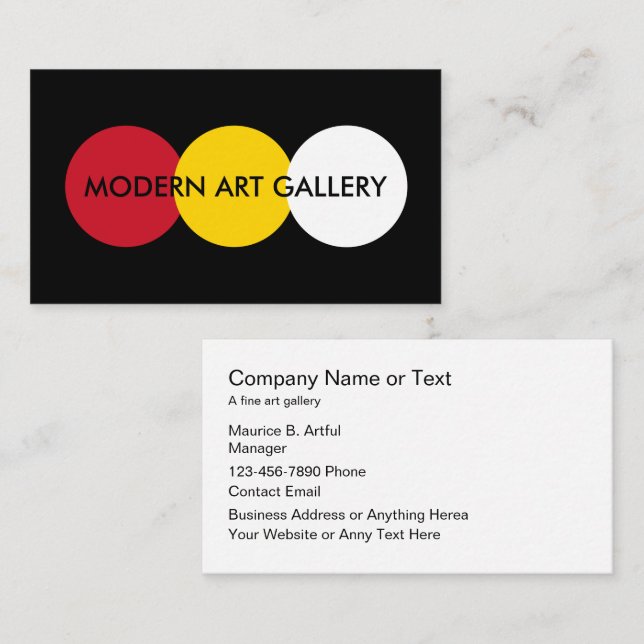 Modern Art Gallery Theme Business Cards (Front/Back)