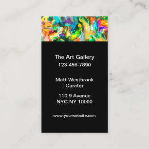 Modern Art Gallery Vertical Format Business Card