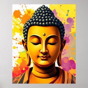 Modern Art Gautama Buddha Digital Painting Poster