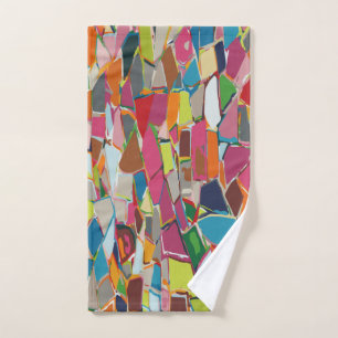 Modern Art Geometric Deco Multi-colour Bath Towel Set