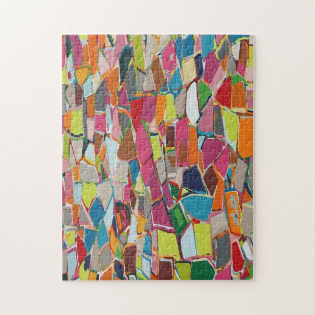 Modern Art Geometric Deco Multi-colour Jigsaw Puzzle (Vertical)