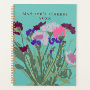 Modern Art Happy Colourful Wildflowers +Custom Nam Planner