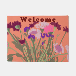 Modern Art Happy Colourful Wildflowers  Doormat