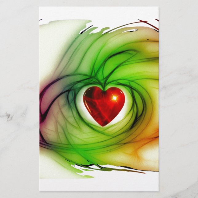 Modern art heart, chic love pattern gifts for her stationery (Front)