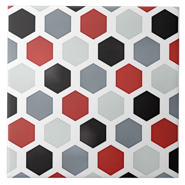 Modern Art Hexagon Pattern Tile (Front)