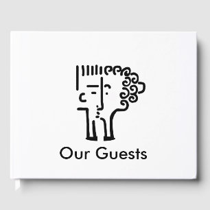 Modern art Kiss couple Guest Book