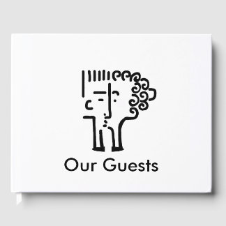 Modern art Kiss couple Guest Book