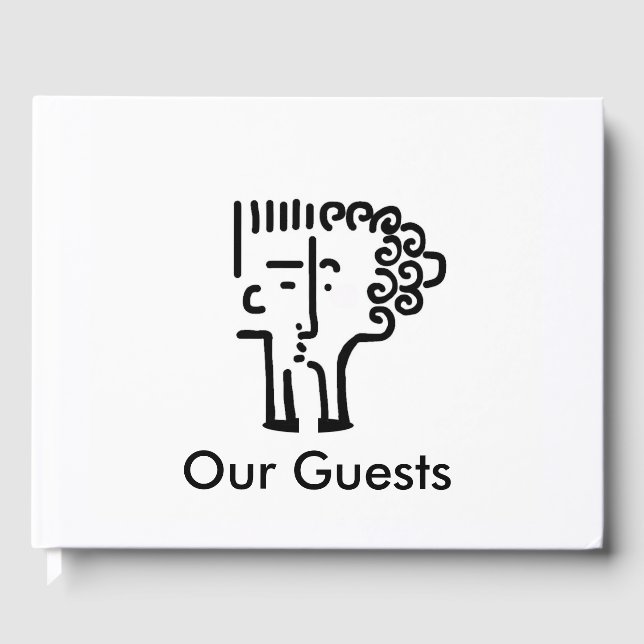 Modern art Kiss couple Guest Book (Front)