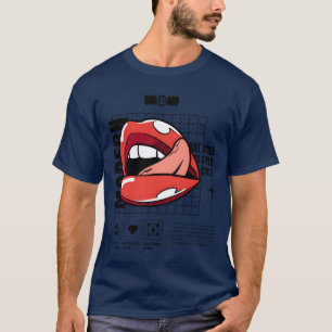 Modern Art Lip Print Lipstick Mark girl T-Shirt