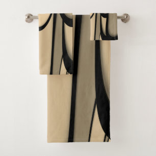Modern Art Melting Brown Hues  Bath Towel Set