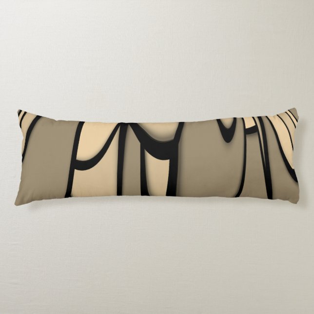 Modern Art Melting Brown Hues  Body Cushion (Front)