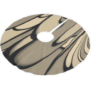Modern Art Melting Brown Hues  Brushed Polyester Tree Skirt