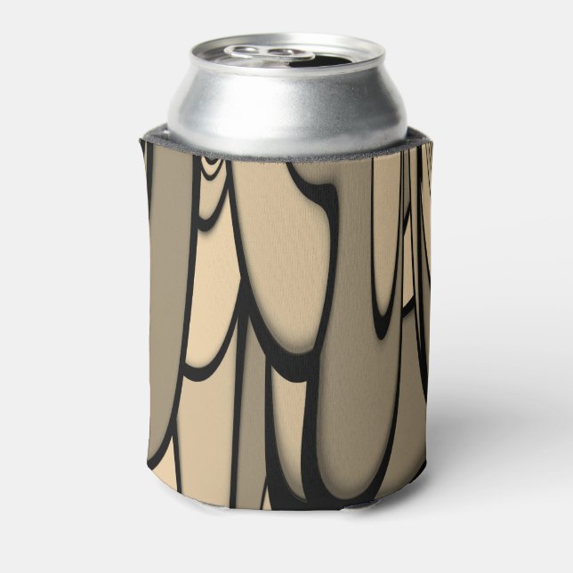 Modern Art Melting Brown Hues  Can Cooler (Can Back)