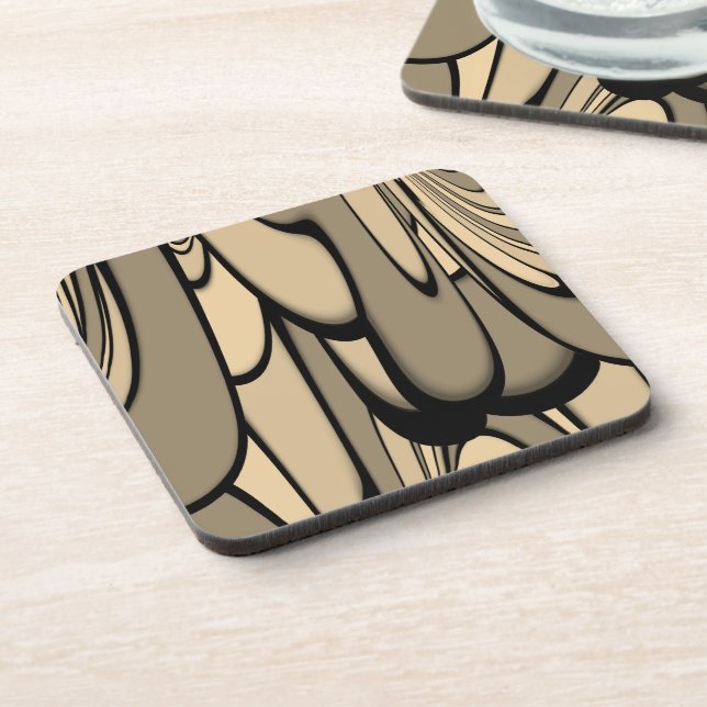 Modern Art Melting Brown Hues  Coaster (Left Side)