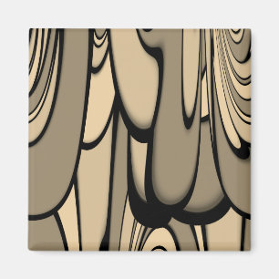 Modern Art Melting Brown Hues Magnet