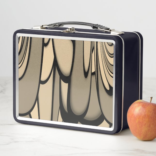 Modern Art Melting Brown Hues  Metal Lunch Box (In Situ)