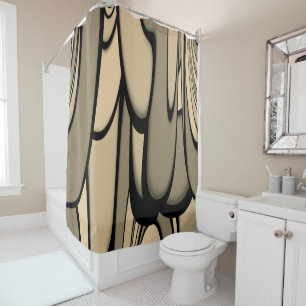 Modern Art Melting Brown Hues  Shower Curtain