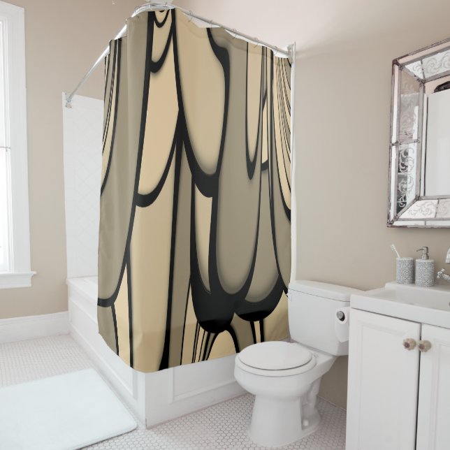 Modern Art Melting Brown Hues  Shower Curtain (In Situ)