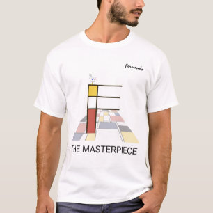 Modern Art Monogram And Cute Bird - Letter "F" T-Shirt