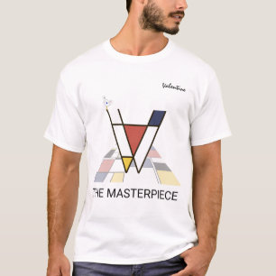 Modern Art Monogram And Cute Bird - Letter "V" T-Shirt