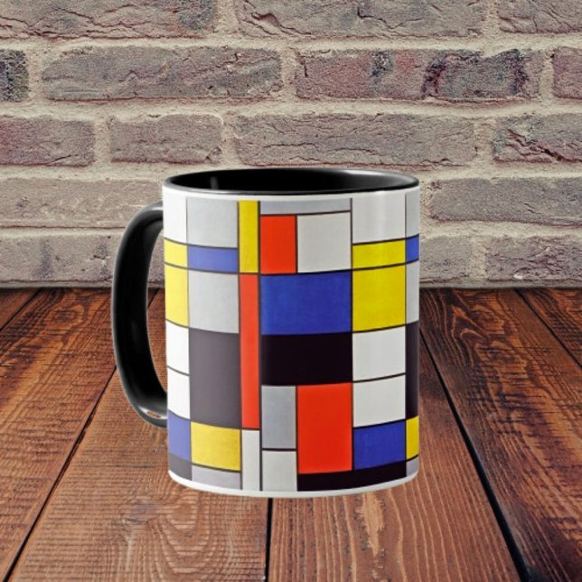 Modern Art Mug: Sip Mondrian’s Composition A Mug (Creator Uploaded)