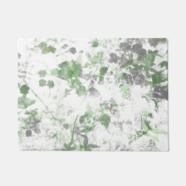Modern art of flower pattern and wall texture mix doormat (Front)