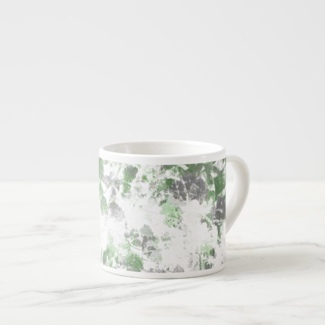 Modern art of flower pattern and wall texture mix espresso cup (Front Right)