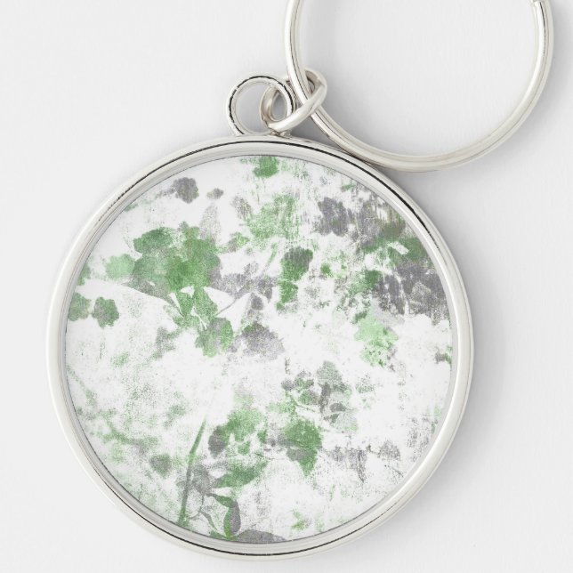 Modern art of flower pattern and wall texture mix key ring (Front)