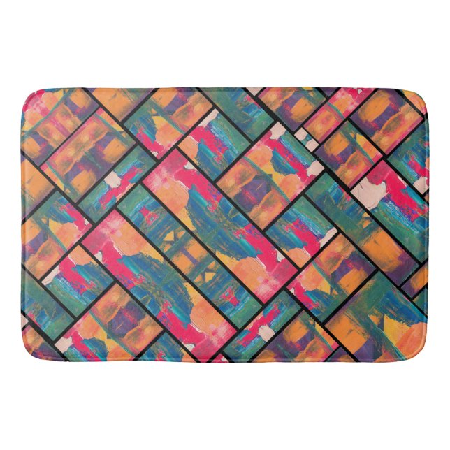 Modern Art Paint Bath Mat (Front)