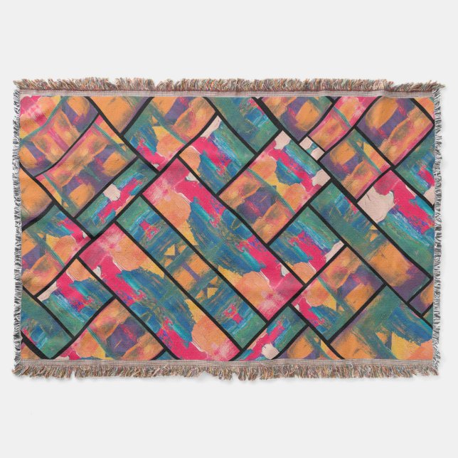 Modern Art Paint Throw Blanket (Front)