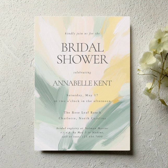 Modern Art Painting Wedding Bridal Shower Invitation (Creator Uploaded)