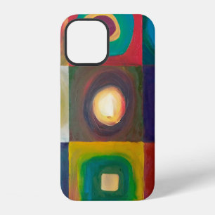 Modern Art Paintingart,modern,abstract,square,aqua iPhone 12 Case