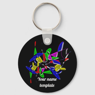 Modern art paintings ,Colour explosion Key Ring