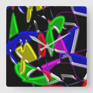 Modern art paintings ,Colour explosion Square Wall Clock