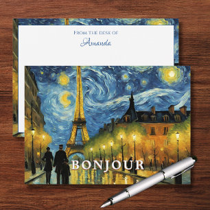 Modern Art Paris Starry Night Card