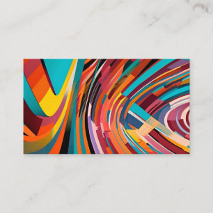 Modern art pattern bright bold geometric shapes business card